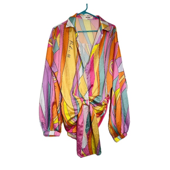 Vintage inspired 70’s Pullover Floral Blouse / Flowy / Size Large - Picture 2 of 8